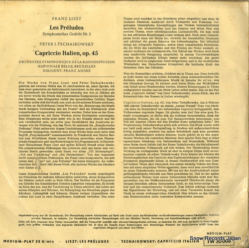 ANDRE, FRANZ liszt; les preludes TW30006
