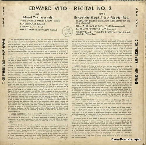VITO, EDWARD edward vito recital no.2 SPL721