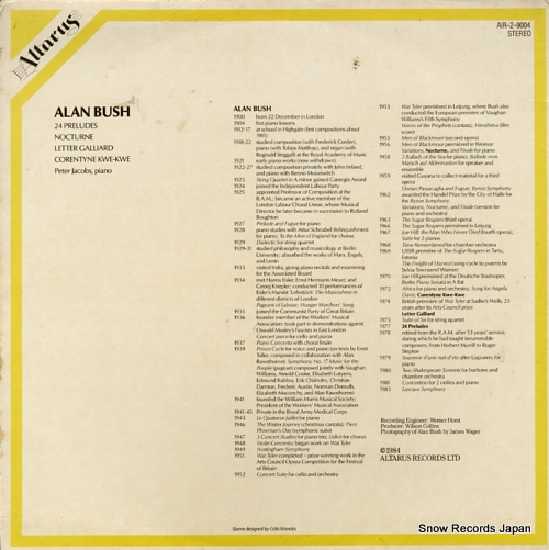 ԡ֥ alan bush; 24 preludes / nocturne AIR-2-9004