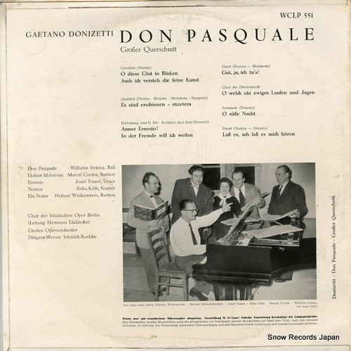 SCHMIDT-BOELCKE, WERNER donizetti; don pasquale WCLP551