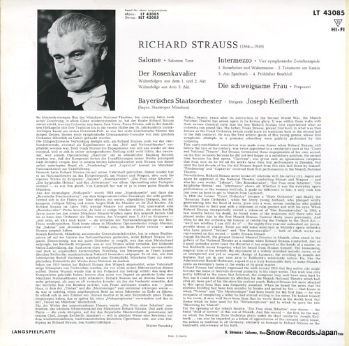KEILBERTH, JOSEPH r.strauss; salome / rosenkavalier LT43085
