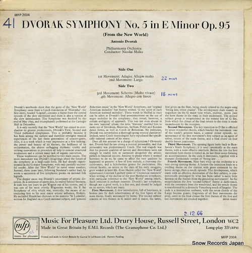 MALKO, NICOLAI dvorak; new world MFP2004