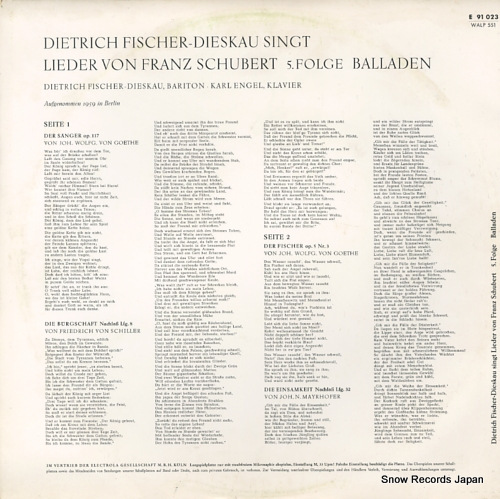 ǥȥåҡեå㡼ǥ singt lieder von franz schubert E91023