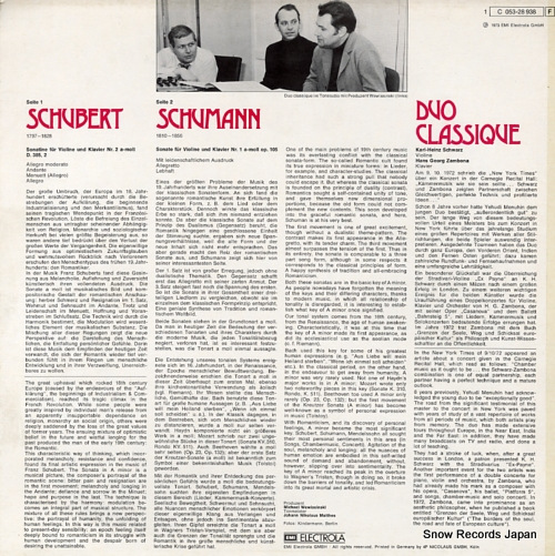 SCHWARZ, KARL-HEINZ schubert / schumann; violin sonatas 1C053-28938