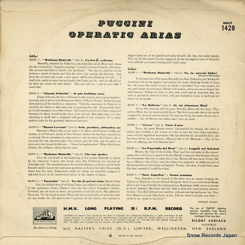 STELLA, ANTONIETTA puccini; operatic arias MALP1428
