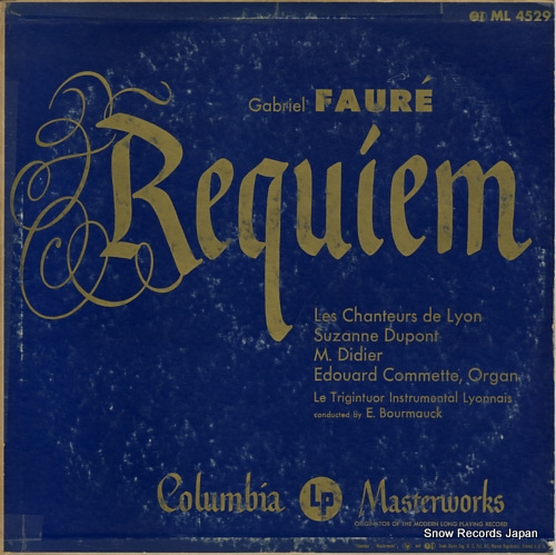 LES CHANTEURS DE LYON faure; requiem ML4529