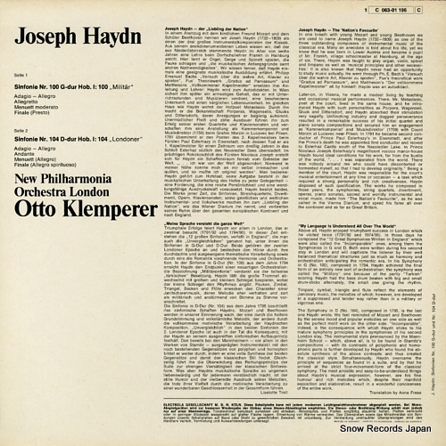 KLEMPERER, OTTO haydn; sinfonie nr.100 