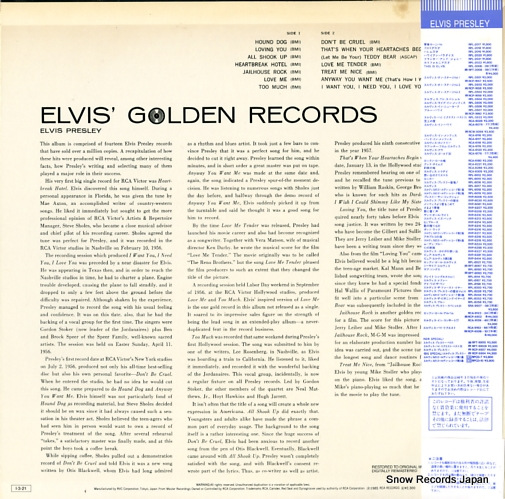 PRESLEY, ELVIS elvis's golden records RPL-6018