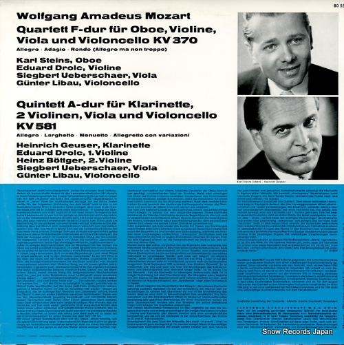 DAS DROLC QUARTETT mozart; oboenquartett / klarinettenquintett C80552