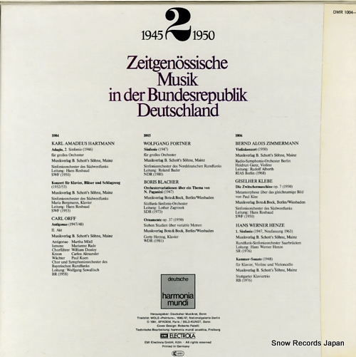 V/A zeitgenossische music in der bundesrepublik deutschland 2 DMR1004