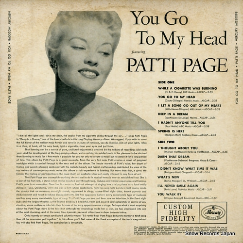 PAGE, PATTI you go to my head MG-20098