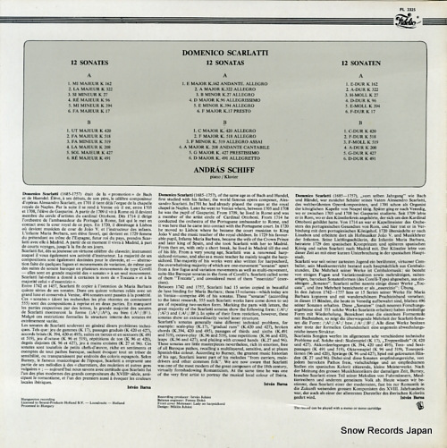 SCHIFF, ANDRAS scarlatti; 12 sonatas FL3325