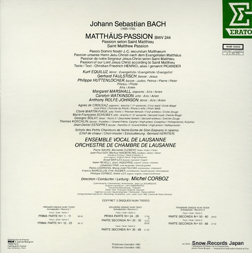 CORBOZ, MICHEL bach; matthaus-passion NUM750553