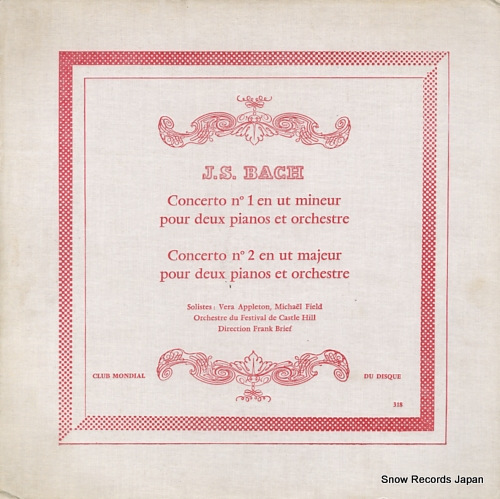 BRIEF, FRANK bach; piano concerto no.1 & 2 CMD318