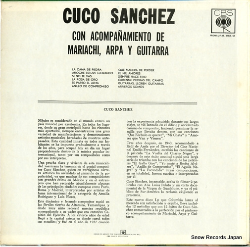 SANCHEZ, CUCO con acompanamiento de mariachi arpa y guitarra DCA-51