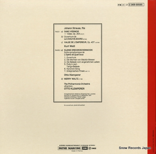 KLEMPERER, OTTO weill; kleine dreigroschenmusik C069-00565
