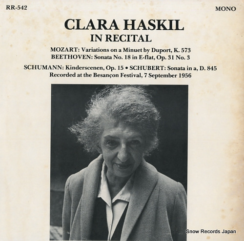 HASKIL, CLARA clara haskil in recital RR-542