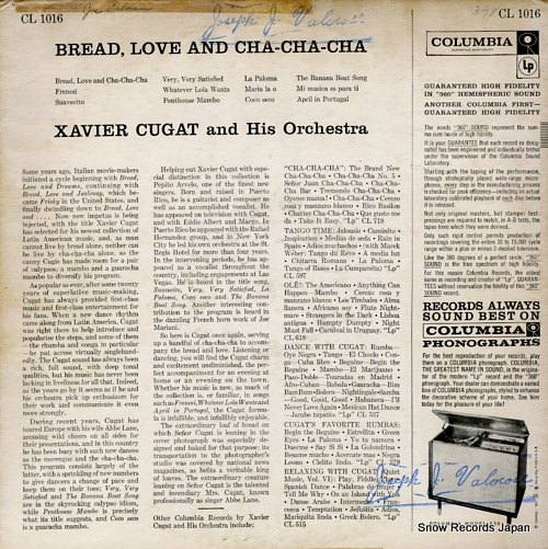 CUGAT, XAVIER bread, love and cha cha cha CL1016