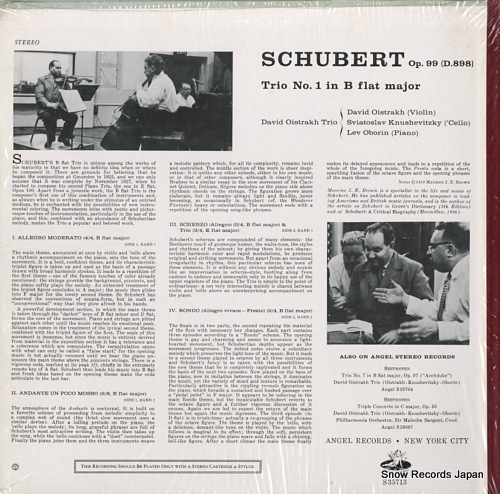 OISTRAKH TRIO schubert; trio op.99 S35713