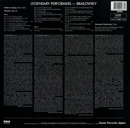 BRAILOWSKY, ALEXANDER chopin; preludes op. 28 GL85268