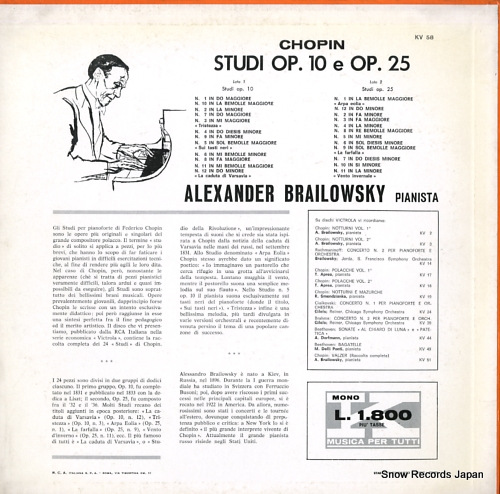 BRAILOWSKY, ALEXANDER chopin; studi op.10 e op.25 KV58