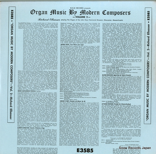 ELLSASSER, RICHARD organ music by modern composers volume 2 E3585
