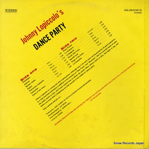 JOHNNY LOPICCOLO dance party WG.25/S/5518