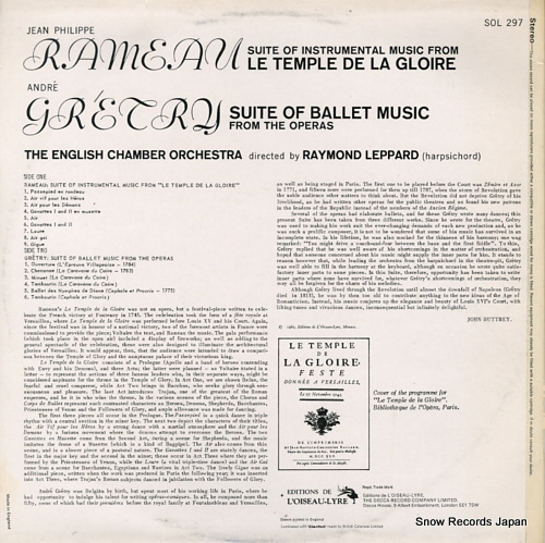 LEPPARD, RAYMOND rameau; le temple de la gloire SOL297