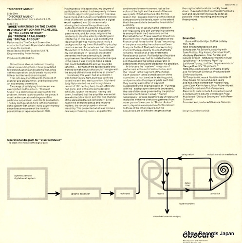 ENO, BRIAN discreet music OBSCURE3