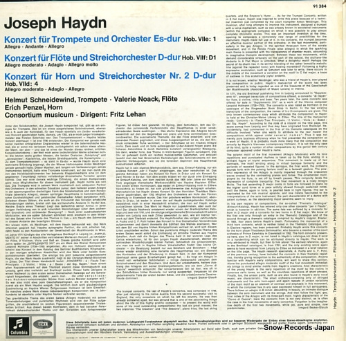 LEHAN, FRITZ haydn; trompetenkonzert - flotenkonzert - hornkonzert nr.2 SMC91384