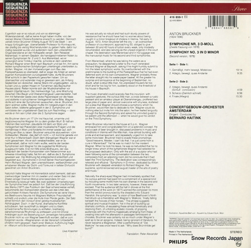 HAITINK, BERNARD bruckner; symphony no.3 416859-1