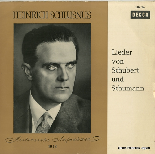 SCHLUSNUS, HEINRICH lieder von schubert und schumann HD16