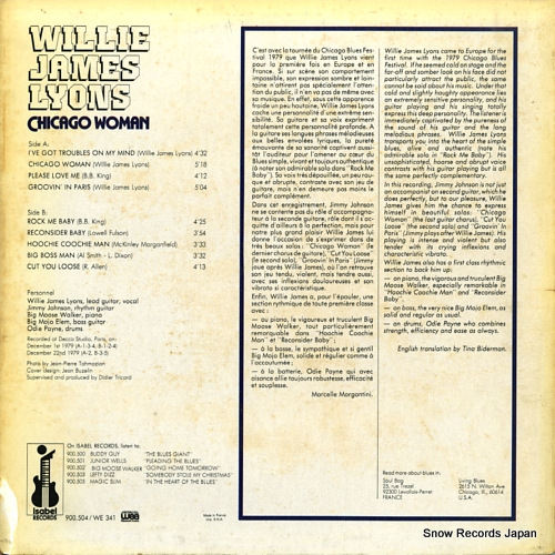 JAMES LYONS, WILLIE chicago woman 900.504