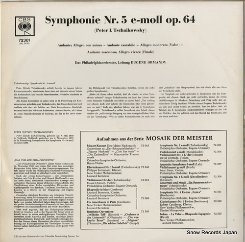 桼󡦥ޥǥ tchaikovsky; symphonie nr.5 e-moll op.64 72301