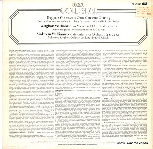 PILLER, ROBERT goossens; oboe concerto opus 45 GL40542