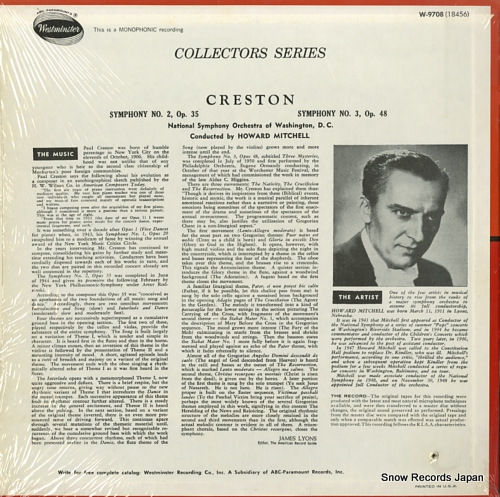 MITCHELL, HOWARD creston; symphony no.2 and 3 W-9708