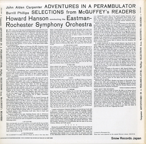 HANSON, HOWARD carpenter; adventures in a perambulator ERA-1009