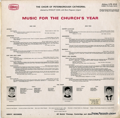 THE CHOIR OF PETERBOROUGH CATHEDRAL music for the church's year LPB658
