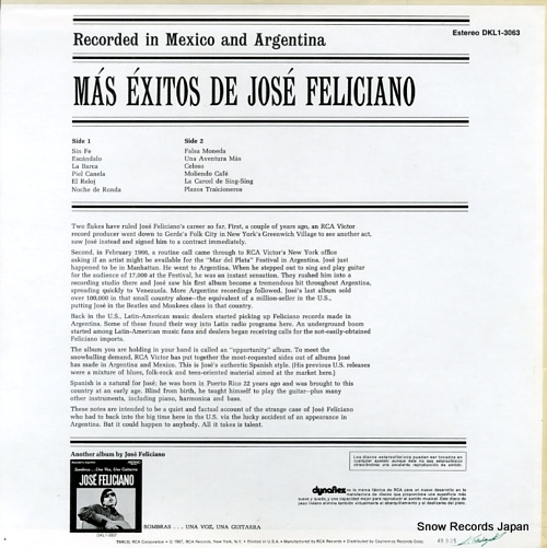 FELICIANO, JOSE mas exitos de jose feliciano DKL1-3063