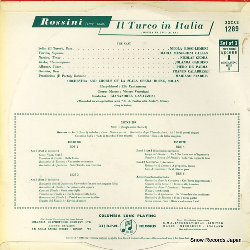GAVAZZENI, GIANANDREA rossini; il turco in italia 33CX1289