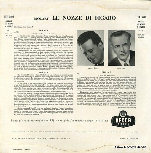 KLEIBER, ERICH mozart; le nozze di figaro LXT5090