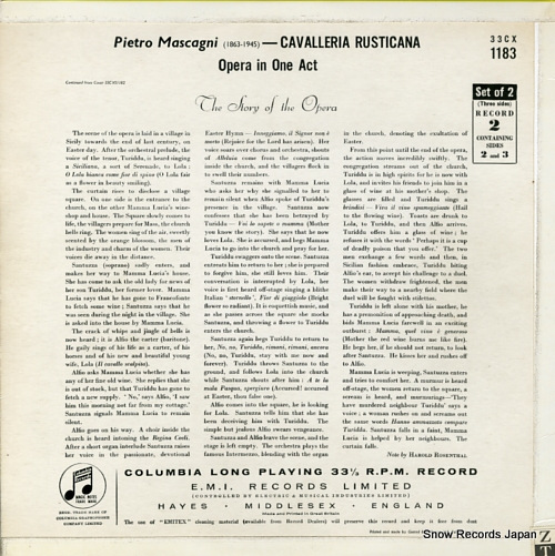 SERAFIN, TULLIO mascagni; cavalleria rusticana 33CXS1182