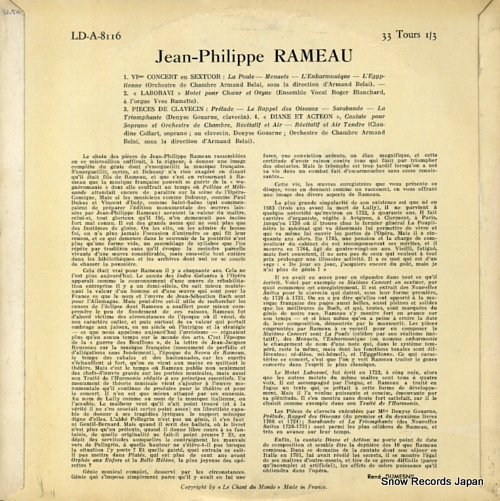 V/A pameau; vi eme concert en sextuor LD-A-8116