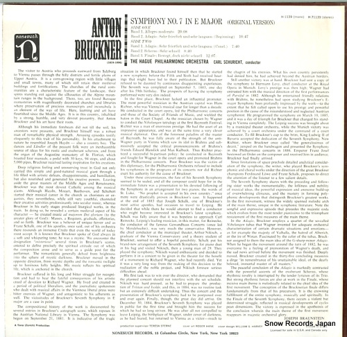SCHURICHT, CARL bruckner; symphony no.7 in e major H-71139