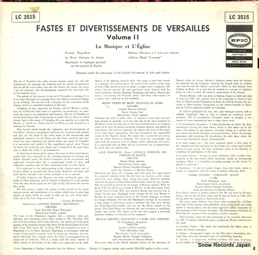 V/A fastes et divertissements de versailles vol.2 LC3515