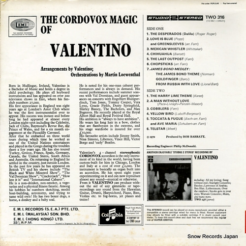 VALENTINO the cordovox magic of valentino TWO316