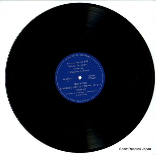 FURTWANGLER, WILHELM beethoven; symphony no.9 