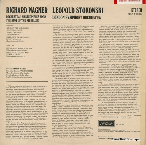STOKOWSKI, LEOPOLD wagner; the ring of the niebelung SPC21016