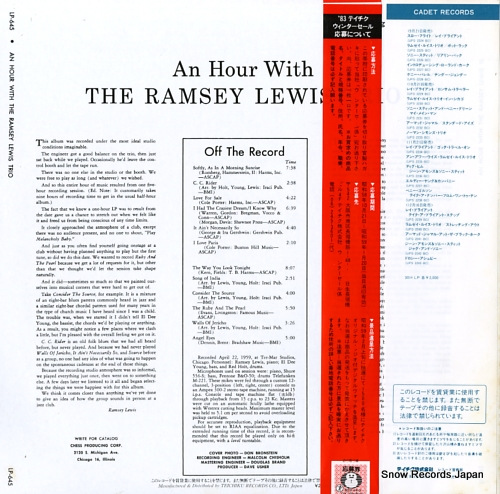 LEWIS, RAMSEY an hour with the ramsey lewis trio UPS-2235-BC