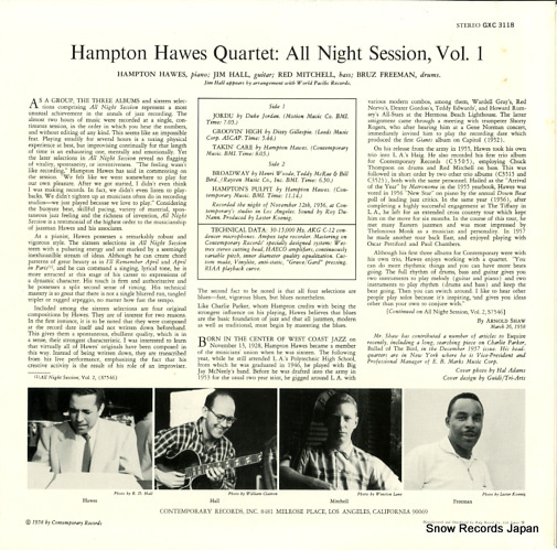 HAWES, HAMPTON all night session, vol.1 GXC3118